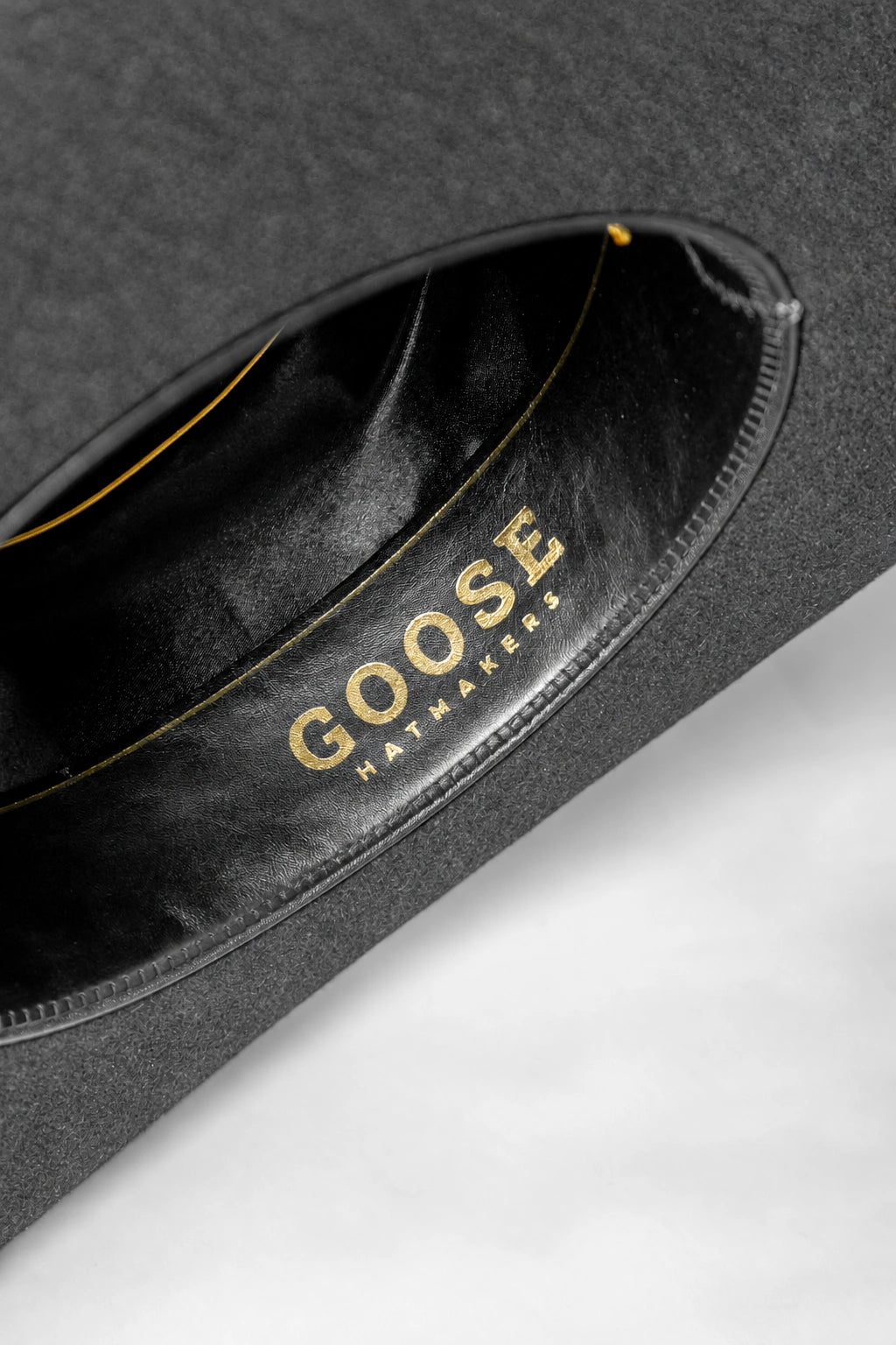 Sombrero Marlboro Gris · detalle del interior · Goose Hatmakers