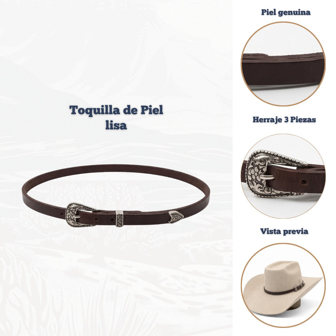 Toquilla de cuero liso