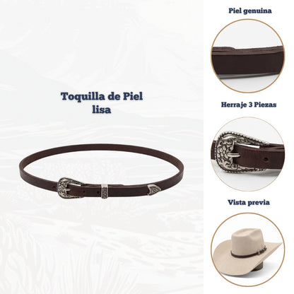 Toquilla de cuero liso