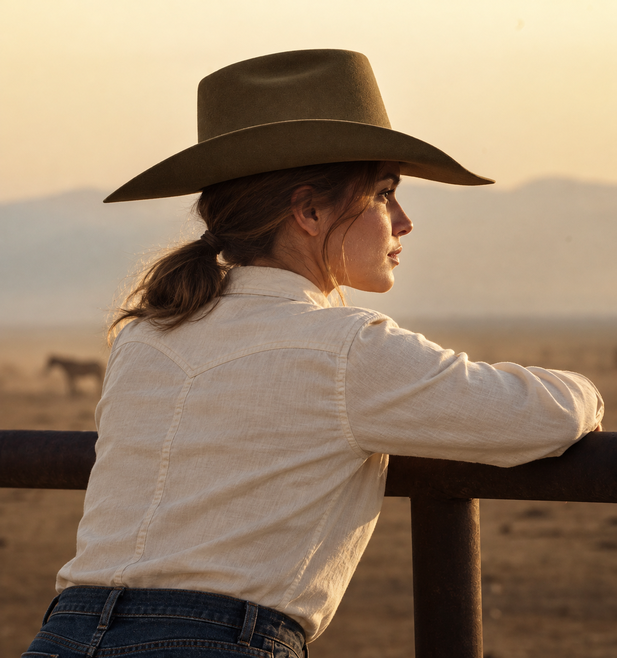 Cody J. en color Tabaco — modelo mujer en rancho