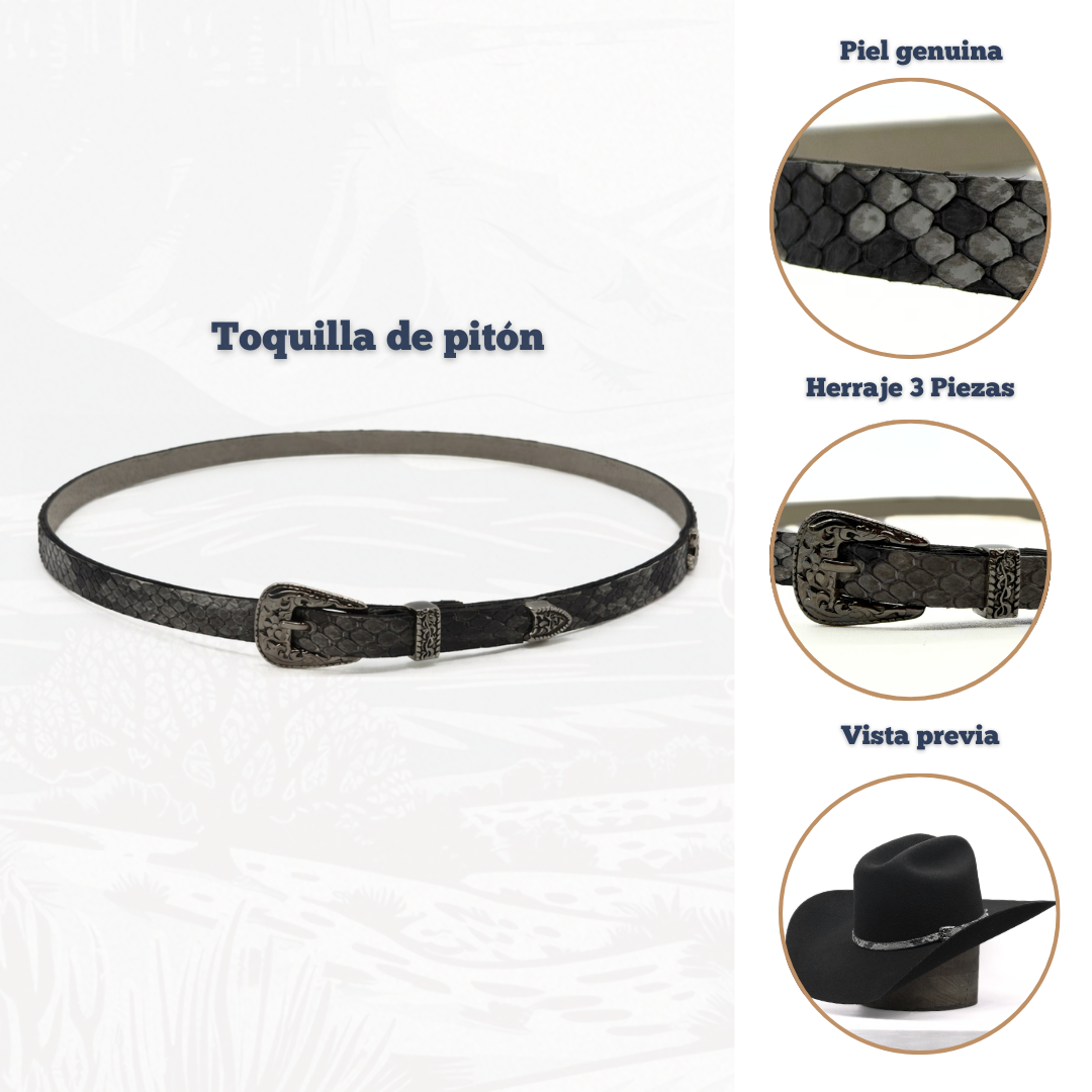 Exotic Python Leather Hatband