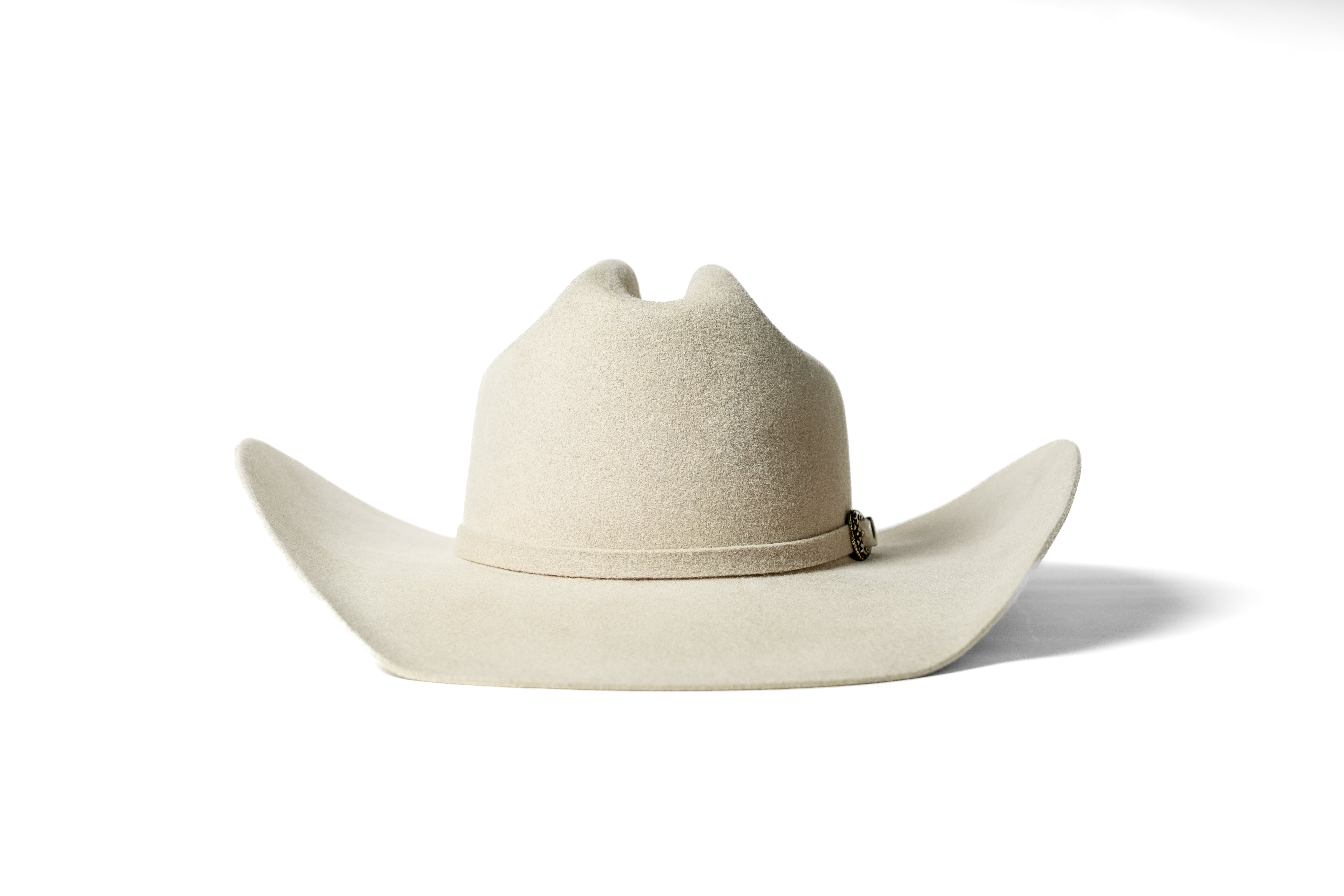 Sombrero John Buckskin, vista frontal sobre fondo blanco