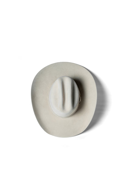 Sombrero John Buckskin, vista superior de copa y ala
