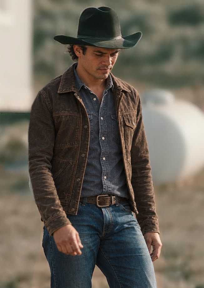 Kayce Dutton: sombrero negro, modelo hombre de cuerpo entero