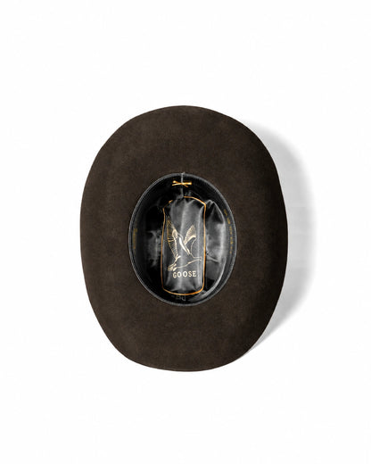 Sombrero Marlboro Café Oscuro · vista interior · Goose Hatmakers