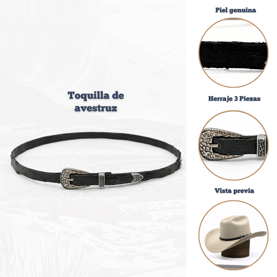 Toquilla De Piel Exótica Avestruz - Goose Hatmakers