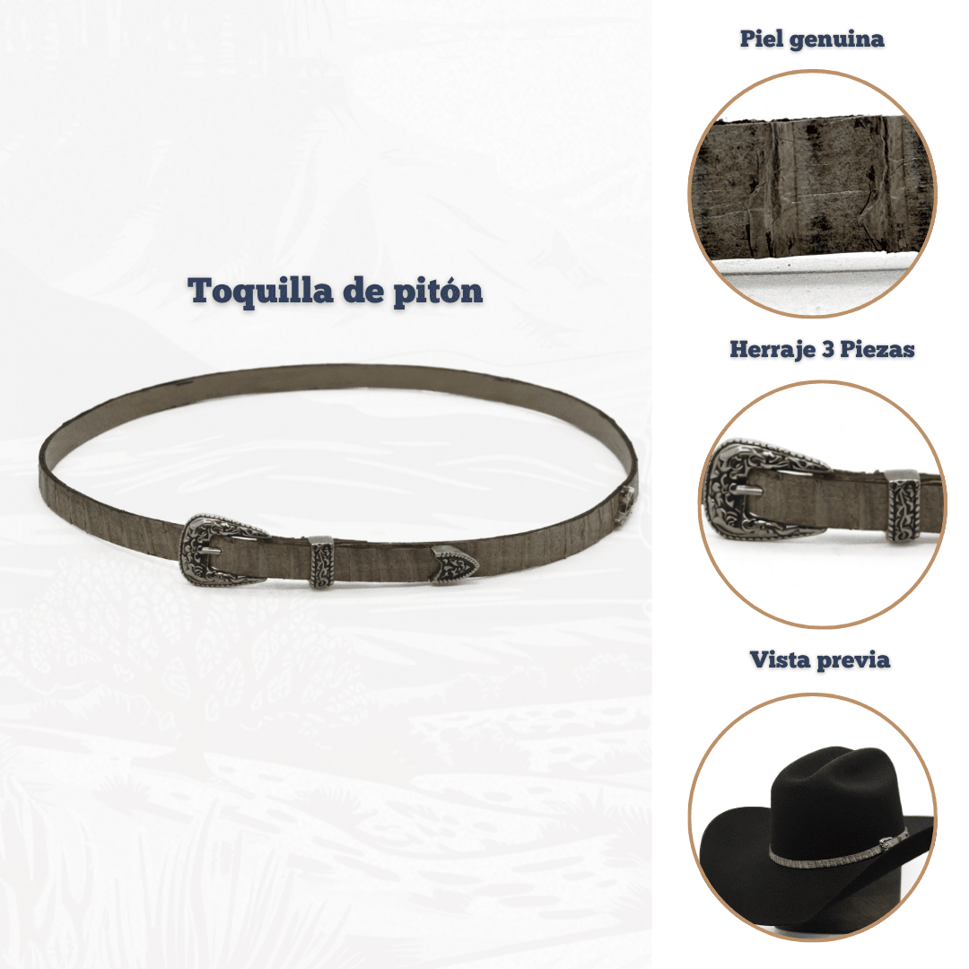 Toquilla De Piel Exótica Python - Goose Hatmakers